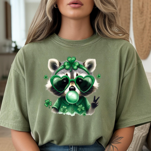 Transfert DTF drôle de raton laveur pour la Saint-<span class=keywords><strong>Patrick</strong></span>, style rétro coquette, prêt à presser à chaud pour les vêtements - Product Image 4