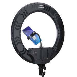 LR-480AII 50W NiceFoto18\" 3200-6500K Anneau lumineux LED Dimmable Diva avec diffuseur et support miroir pour éclairage <span class=keywords><strong>de</strong></span> studio <span class=keywords><strong>de</strong></span> maquillage - Product Image 2