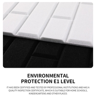 Autocollant mural acoustique pour intérieur, design brique 3D gris/noir ignifuge, épaisseur 9 mm, 30 cm x 30 cm, carré, DIY
