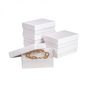 6 Pack Rectangular Hinged Cardboard Jewelry Gift <b>Boxes</b> 7.9x5.3x2.5cm Cotton Filled <b>Earrings</b> Bracelets Necklaces Rings - Product Image 2