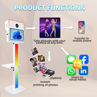 Cabina de Fotos DSLR con Marco LED, Accesorios Gratuitos, Software, Pantalla Táctil de 15.6 Pulgadas, Máquina de Fotomatón para Bodas y Fiestas
