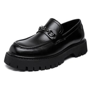 Chaussures habillées rétro pour hommes en cuir PU, mocassins décontractés faciles à enfiler, grandes tailles, nouveaux styles, coupe haute, bout rond - Product Image 2