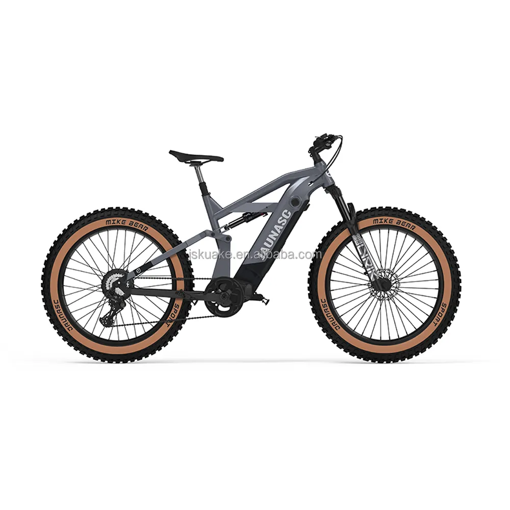 Kuake bico elétrico para bicicleta, 26 polegadas, 1000 w, 17.5ah, lg, suspensão dupla, pneu gordo ebike, mountain bike