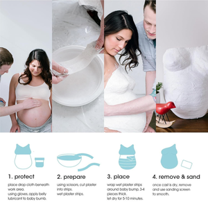 Kit de plâtre médical pour empreinte de ventre de grossesse, souvenir pour des moments mémorables de la grossesse, pour affichage en chambre d'enfant - Product Image 5