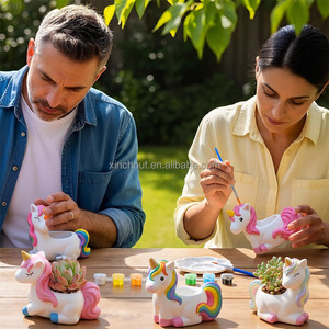 Juego <span class=keywords><strong>de</strong></span> 6 Macetas <span class=keywords><strong>de</strong></span> Cerámica con Forma <span class=keywords><strong>de</strong></span> <span class=keywords><strong>Unicornio</strong></span> para Pintar, Listas para Pintar, Macetas <span class=keywords><strong>de</strong></span> Cerámica para Suculentas, Kit <span class=keywords><strong>de</strong></span> Yeso sin Pintar para Pintar Tú Mismo - Product Image 6