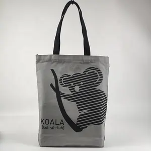 Bolso de lona personalizado para mujer, bolsa de lona negra resistente con Logo, de algodón, para compras