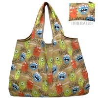 Sacs d'épicerie fourre-tout réutilisables pliables à impression complète Grand sac en nylon