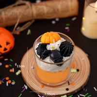Bougie en forme de tasse de crâne d'Halloween, parfum orange sanguine, style dessert, aromathérapie, cadeau pour fête