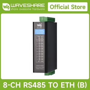Waveshare 8-Ch RS485 ไปยัง RJ45 อีเธอร์เน็ตเซิร์ฟเวอร์แบบอนุกรม 8 ช่อง RS485 การทำงานแบบอิสระ ฟังก์ชั่น PoE เป็นอุปกรณ์เสริม ติดตั้งบนราง K775 - Product Image 6