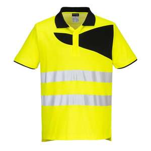 PORTWEST - PW212YBRL PW2 Polo de manga corta Amarillo/negro de alta visibilidad-EAN 5036108356140 ROPA DE TRABAJO DE 2017 - Product Image 1