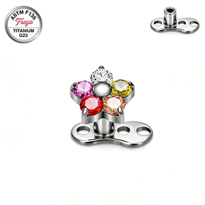 เครื่องประดับเจาะกระดูกไหปลาร้าแบบไมโครเดอร์มอล รูปดอกไม้ ทำจากไทเทเนียมเซอร์โคเนียม 14G ตามมาตรฐาน ASTM F136 แบบสั่งทำพิเศษ - Product Image 6