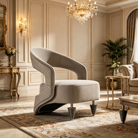 Fauteuil de luxe importé à dossier haut, design unique, chaises de salle à manger de luxe avec structure en acier inoxydable, chaise de restaurant, chaise de salon