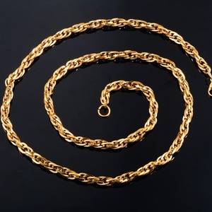 Collar para Mujer y Hombre, Estilo Punk, Cadena de Eslabones Trenzados de Acero Inoxidable 316L, Chapado en Oro, Accesorios de Joyería, Gargantilla - Product Image 3