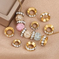 Colonne en zircon en acier inoxydable avec placage PVD or de luxe, entretoise pour bague en zircon, composants et apprêts pour la fabrication de colliers et bracelets DIY
