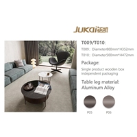 Table basse en aluminium minimaliste moderne Jukai, mobile, durable, facile à nettoyer, avec plateau en marbre, pour salon, avec garantie