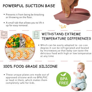 <span class=keywords><strong>Kit</strong></span> d'alimentation pour bébé en silicone sans BPA, prix d'usine, avec assiette à forte succion, bol, tasse à paille et couverts, personnalisable avec logo (OEM) - Product Image 3