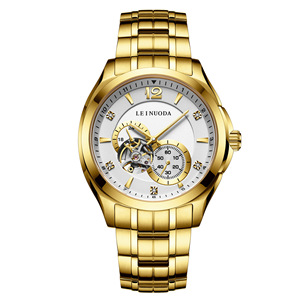 Reloj Mecánico Automático Esqueletizado, Reloj de Pulsera de Acero Casual y Elegante para Hombre de Negocios, Resistente al Agua - Product Image 3