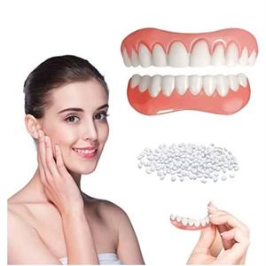 Prothèse <span class=keywords><strong>dentaire</strong></span> complète en silicone de qualité, ajustable, à clipser, pour un sourire blanc et magnifique - Product Image 3