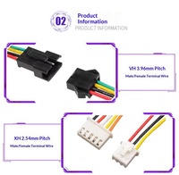 Cable de Conexión Personalizado de Fábrica XH2.54, Arnés de Cables con Terminales Macho y Hembra, Cable de Cobre Estañado Rojo y Negro con Aislamiento de Goma