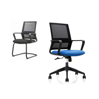 Chaise ergonomique de travail de bureau de maille de Mi-dos bleu moderne réglable pour de longues heures de travail