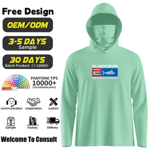 Tùy chỉnh bán buôn người đàn ông của dài tay áo sơ mi câu cá thăng hoa UV UPF 50 nhanh khô hiệu suất câu cá hoodie với mặt nạ - Product Image 2