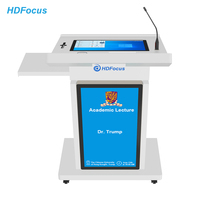 Podio Digital Inteligente de Doble Pantalla de 32 Pulgadas de Calidad Premium con Elevación Automática y Micrófono Inalámbrico para Eventos, Conferencias y Presentaciones