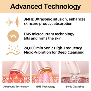 <span class=keywords><strong>Cepillo</strong></span> Facial de Silicona OEM ODM, Dispositivo de Infusión Ultrasónica de 590nm, 415nm y 880nm para Reducir las Ojeras y Dar Luminosidad a la Piel - Product Image 2