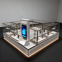 Magasin de détail intérieur en bois Design personnalisé vitrine bureau étagère murale kiosque bijoux vitrine affichage pour centre commercial bijouterie