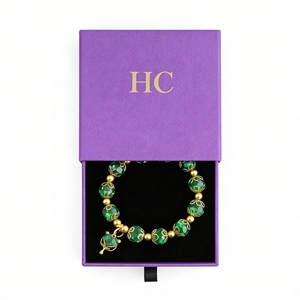 กล่องใส่สร้อยข้อมือรักษ์โลก กล่องใส่เครื่องประดับแบบลิ้นชักสั่งทำพิเศษ พร้อมแผ่นกำมะหยี่เคลือบด้าน ปั๊มฟอยล์ โลโก้สั่งทำได้ รับผลิตแบบ OEM - Product Image 5