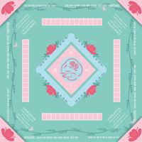 Tapis de jeu de mahjong rose INS, motif lotus, épais, insonorisant, antidérapant, sur le thème de la fortune, pour jeux à domicile