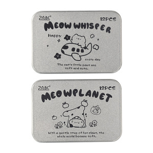 12-صندوق حديدي للقطط على مهل ، ختم كتيب للأطفال لطيف سهل الاستخدام للاستخدام المكتبي ، ختم خشبي - Product Image 5