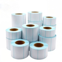 Rouleau d'étiquettes en papier thermique direct certifié ISO9001, 58x40mm, autocollant vierge pour caisse enregistreuse et impression de codes-barres