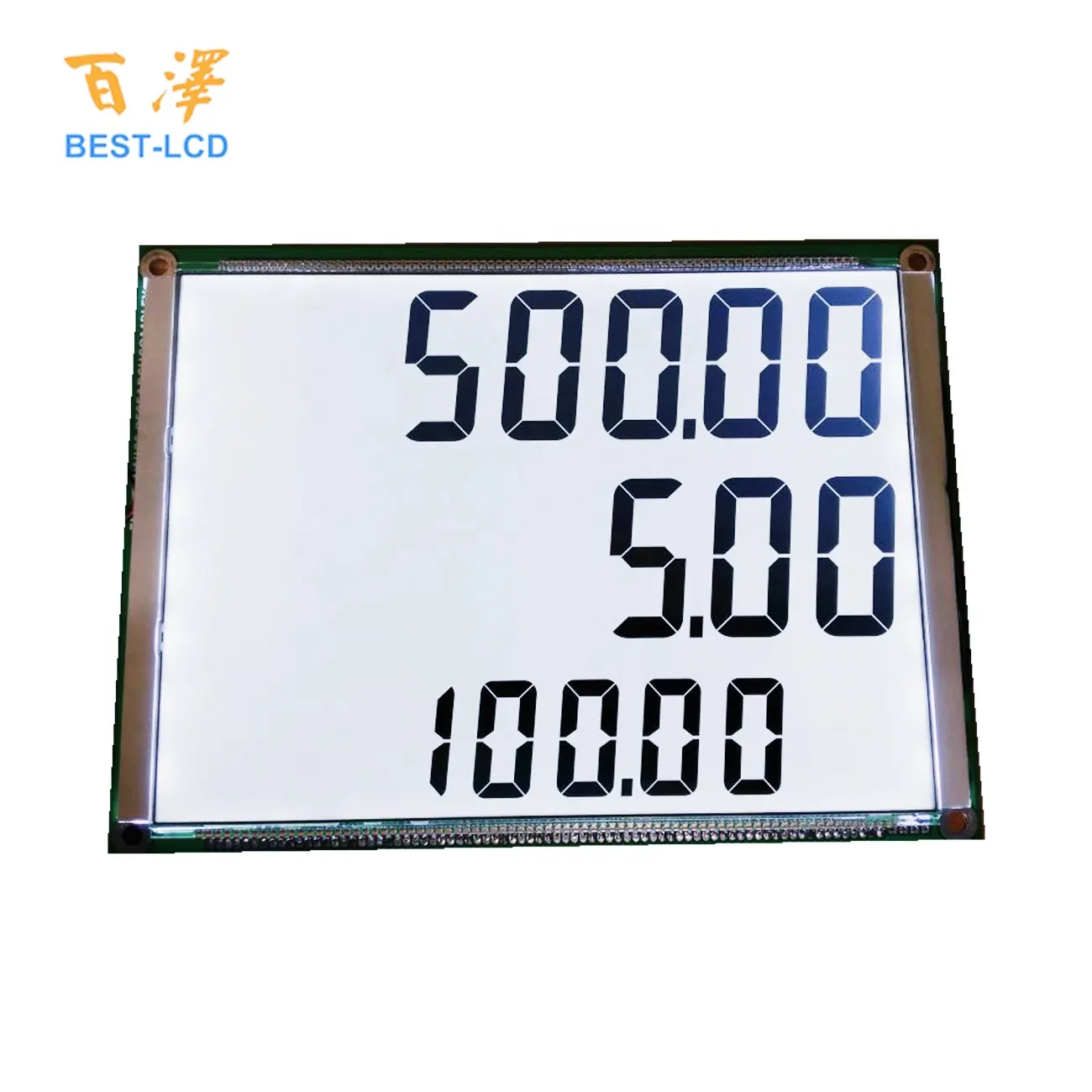Customized 7 Segment Display 776 LCD Customized Size Monochrome 3 Rows Of 7 Segments 6 Digits LCD Panel Display For Fuel Dispenser/ Petrol Pump/Oil Machine