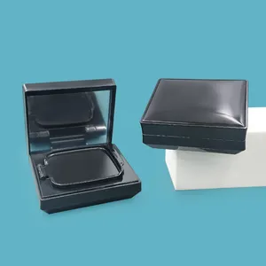 Kualitas tinggi wadah bantalan udara 15g hitam persegi kotak plastik kosmetik BBCC kontainer bantalan penyangga kompak kustom