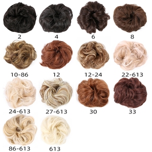 Gran moño desordenado pieza de pelo ondulado rizado Scrunchies moño sintético Cola de Caballo extensiones de cabello grueso Updo postizos para mujeres - Product Image 6