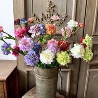 Bunga Scabiosa Buatan Tangan dari Sutra Buatan, Tangkai Tunggal, Realistis, Ringan, Gaya Modern, Ramah Lingkungan