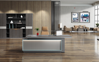 Ensemble de table et de chaises de conférence exécutif en forme de L moderne, matériau MDF écologique, mobilier de bureau commercial