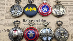 Bronz Vintage roma sayısal hatıra Retro tam avcı yarım avcı erkek kuvars zincirli cep saati - Product Image 2