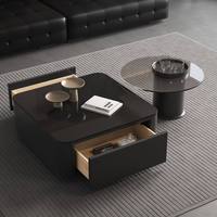 Meubles de bureau à domicile, nouveau design, meuble TV avec table basse, vente en gros, ensemble de meuble TV et table centrale de luxe noir