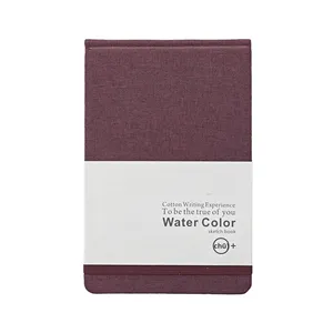 Libro de bocetos de acuarela retro, tamaño A5, tapa dura de lino y algodón con cubierta de tela cosida con hilo, cuaderno interior de 60 páginas, estilo impreso - Product Image 4
