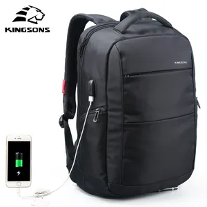 Low Price Smart Laptop Backpack Waterproof Usb, Solar Backpack Laptop Briefcase School Bags Kingsons Brand Bag Black Polyester