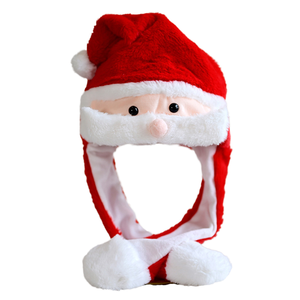 Yüksek kaliteli Polyester noel baba şapka <span class=keywords><strong>Moose</strong></span> manuel tasarım noel peluş tavşan kulak hareketli atlama şapka çocuk açık için - Product Image 4