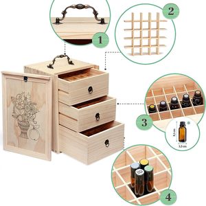 Organizador de Madera Ecológico para Aceites Esenciales Young Living & Doterra, Botellas de 5/10/15/20/30 ml, Organizadores de Maquillaje - Product Image 4