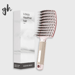 Nouveau Logo Personnalisé Brosse à <span class=keywords><strong>Cheveux</strong></span> Démêlante Courbe et Aérée pour <span class=keywords><strong>Cheveux</strong></span> <span class=keywords><strong>Bouclés</strong></span> Humides et Secs pour Hommes et Femmes - Product Image 1