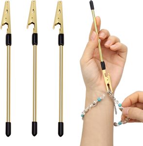 Clip de note de <span class=keywords><strong>crocodile</strong></span> en fil métallique doré de 15.5cm <span class=keywords><strong>pince</strong></span> d'assistant de bracelet élastique solide avec outil de découpage de <span class=keywords><strong>photo</strong></span> à bouche pointue - Product Image 1