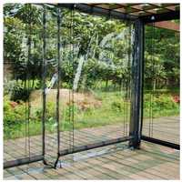 Persianas de Patio Horizontales Integradas Blancas de Tela y PVC con Diseño Liso