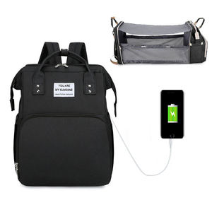 Großhandel funktionelle Neugeborene faltbare Betttasche Hülle Nappy Mommy wasserdichter Mummy <span class=keywords><strong>Baby</strong></span> Windel-Rucksack mit Wickelstation - Product Image 5