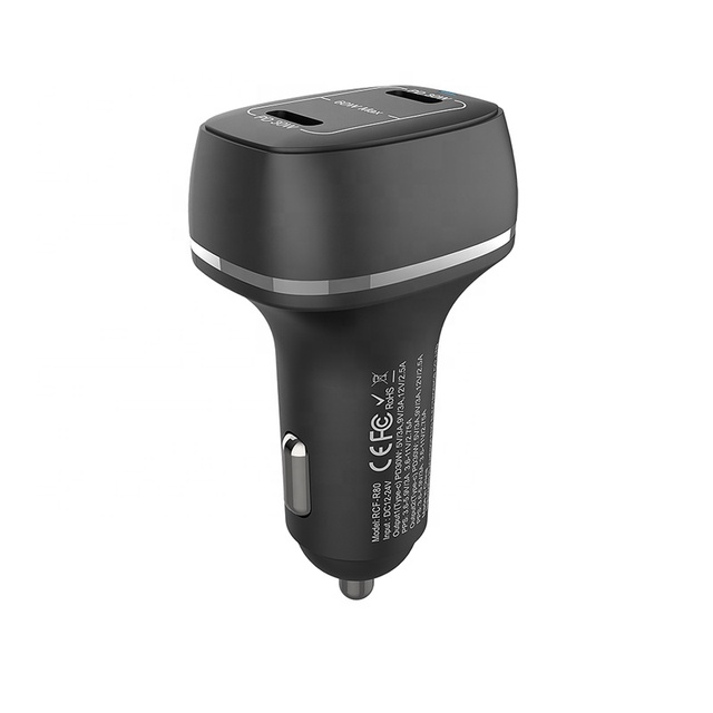 Redmi Note 10 Pro Sono 5V FMC USB C Car Charger 60W (30W+30W) Dual Port PD 3.0 Dual Type C Fast Car Charger Adapter Mobile Phone