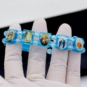 <span class=keywords><strong>Bracelet</strong></span> élastique populaire en PVC avec perles de prière religieuses, style chapelet - Product Image 1