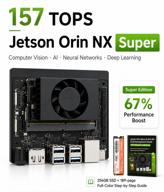 Jetson Orin NX Super AI Development Kit, 8GB 16GB RAM, Dual Ethernet Ports, 4G Module Support for Edge Computing Embedded System
